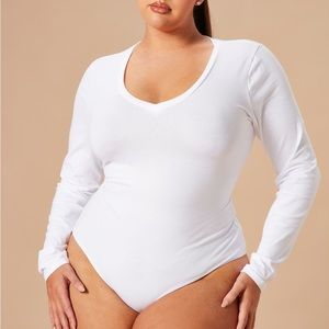 Long sleeve v neck bodysuit
